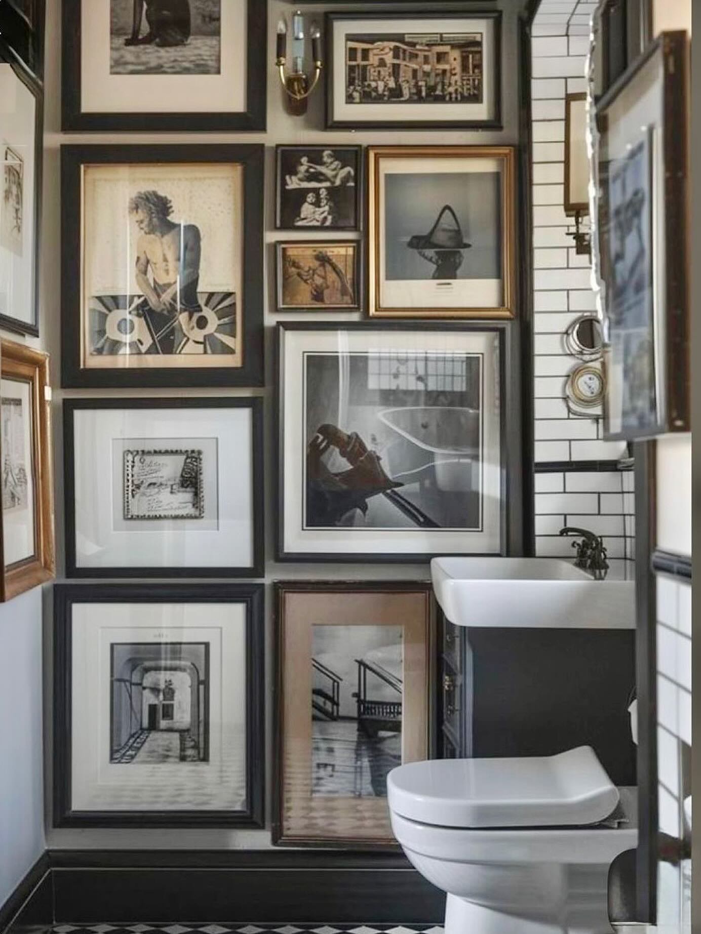 bathroom gallery wall