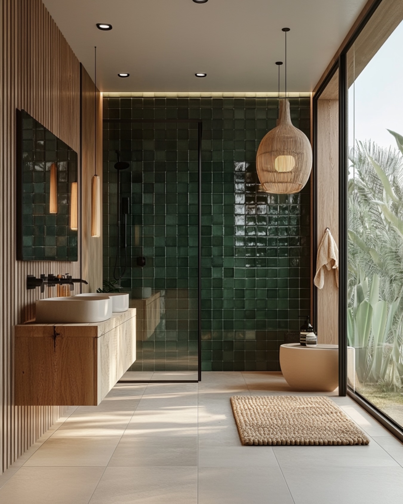 green bathroom decor