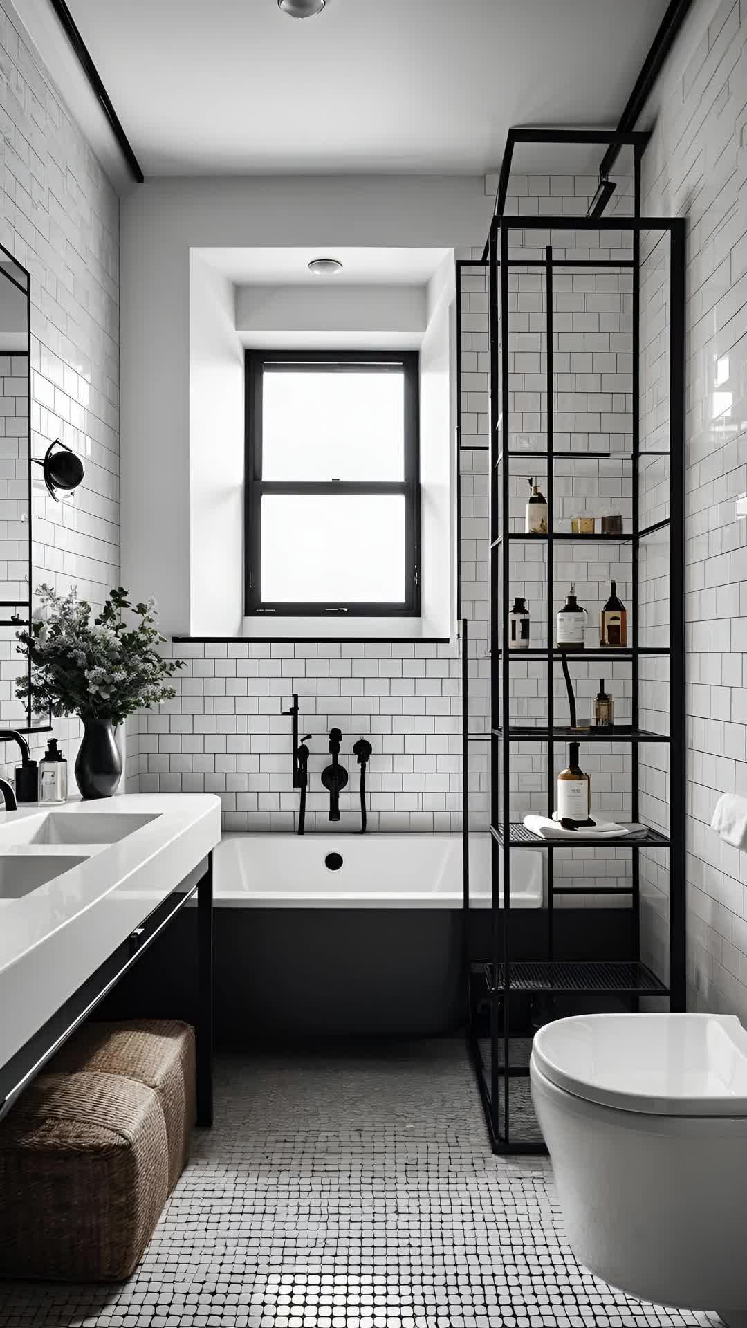 black and white bathroom