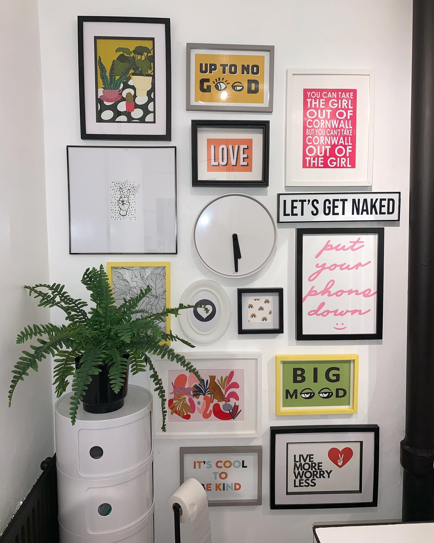 bathroom gallery wall