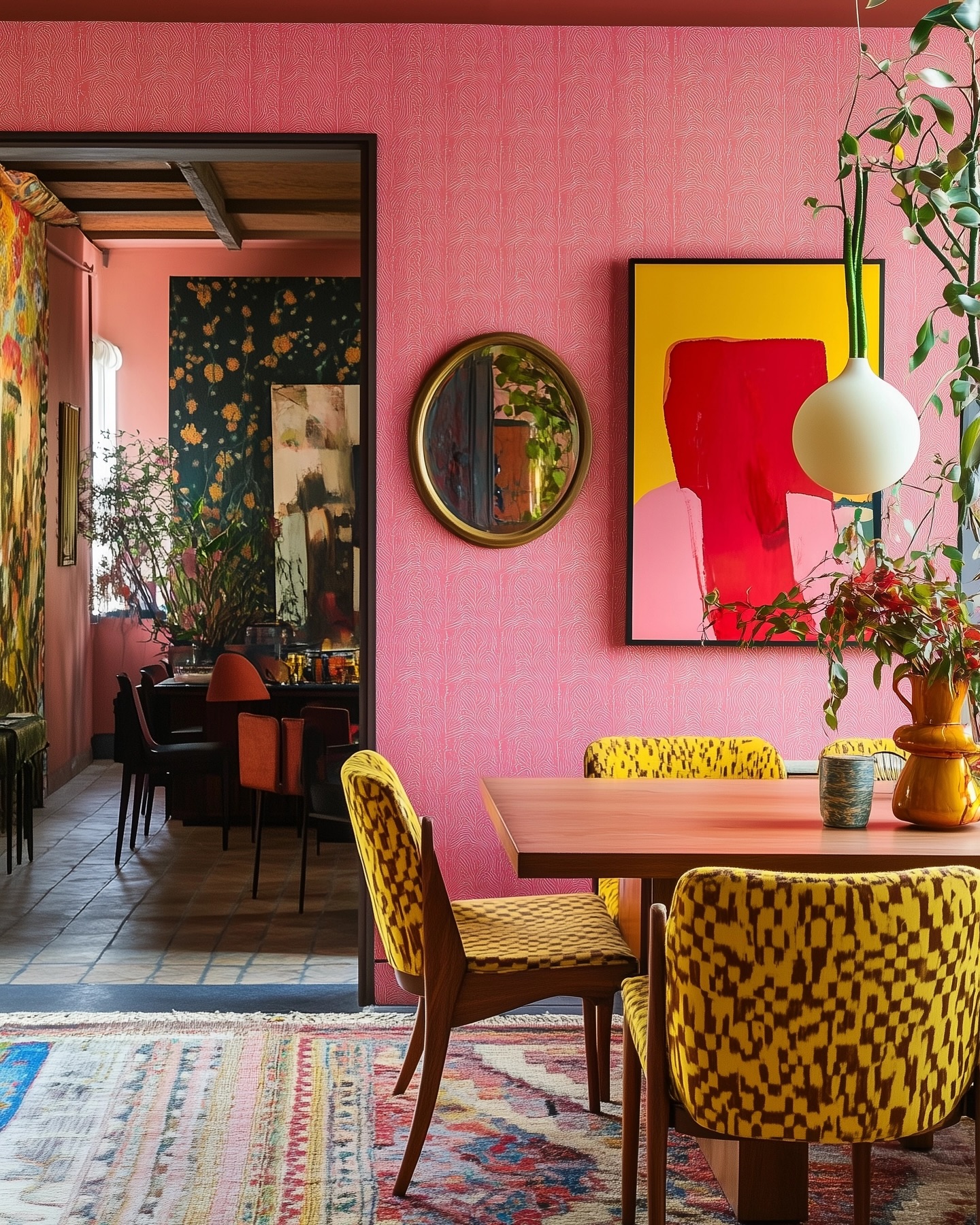 colorful dining room decor