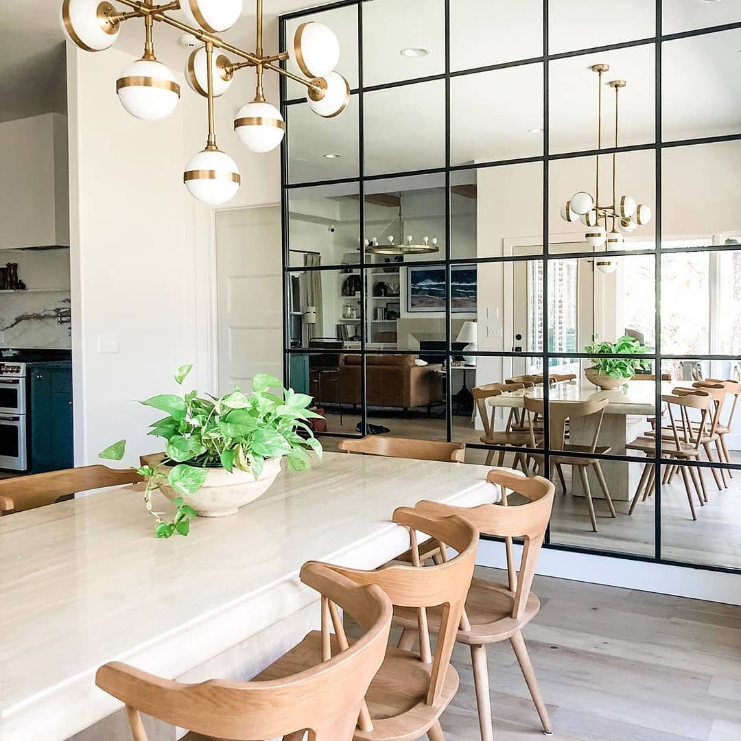 mirror in dining room