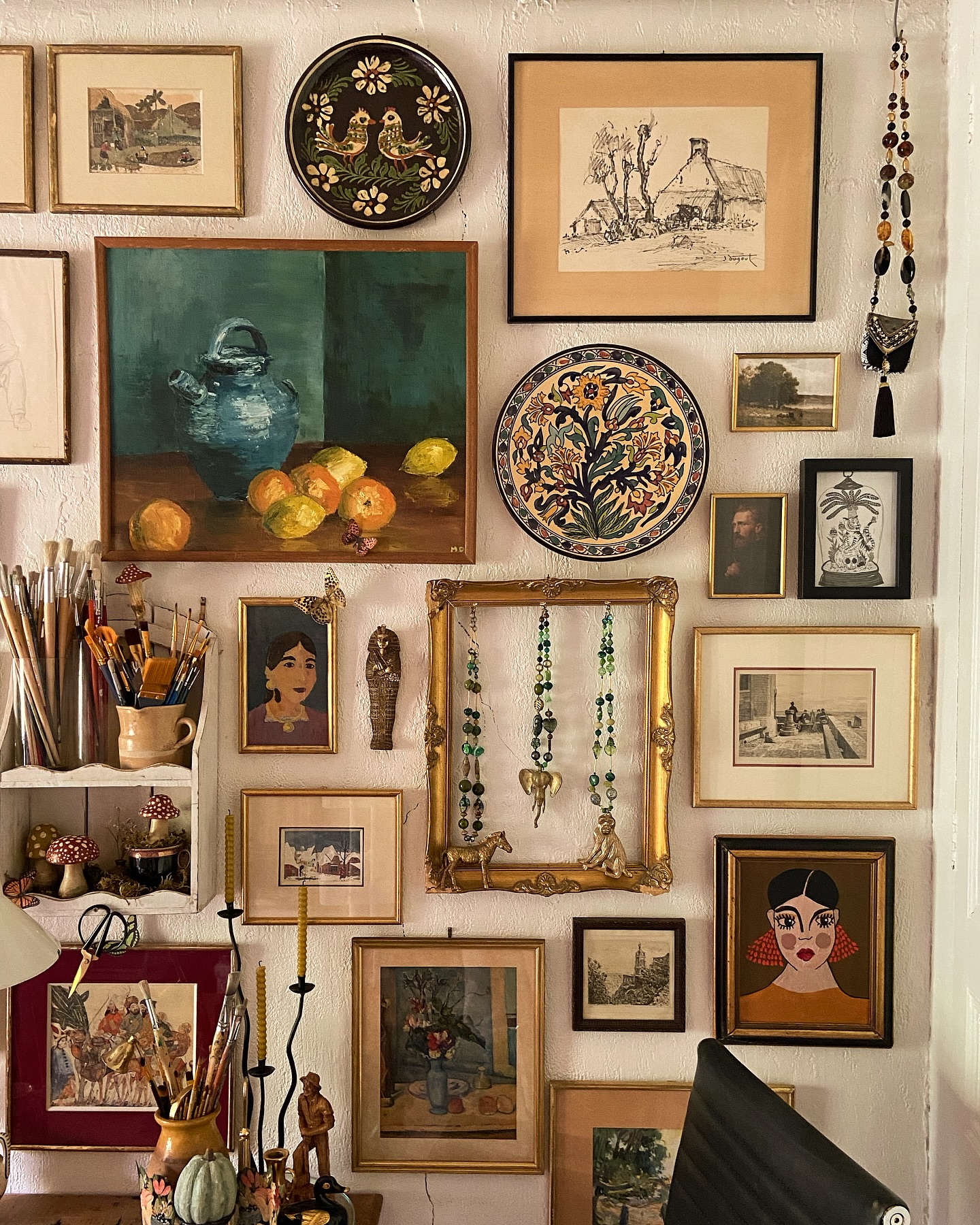 bedroom gallery wall