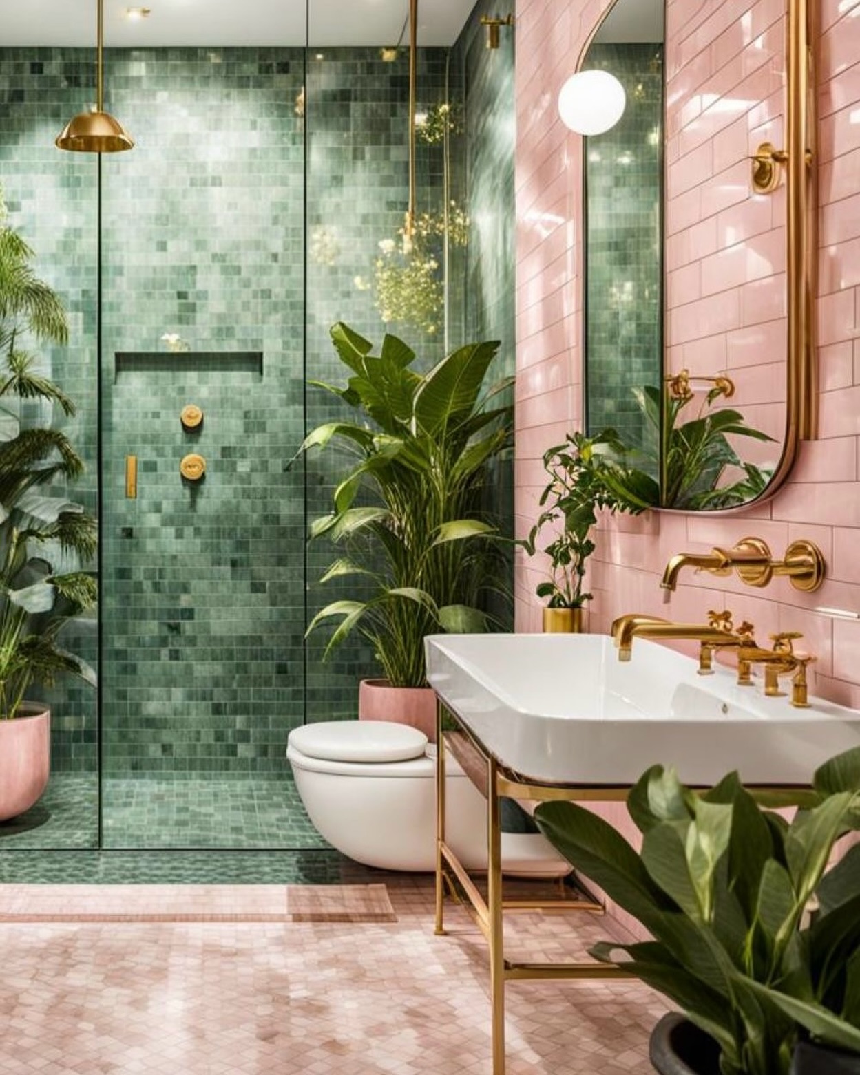 green bathroom decor