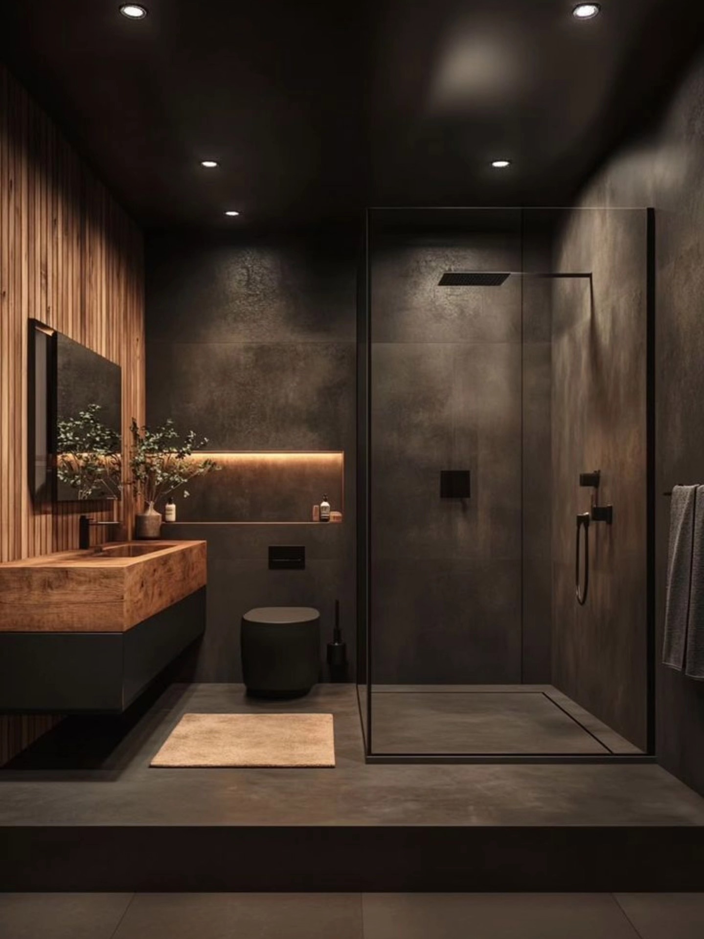 matte black bathroom decor