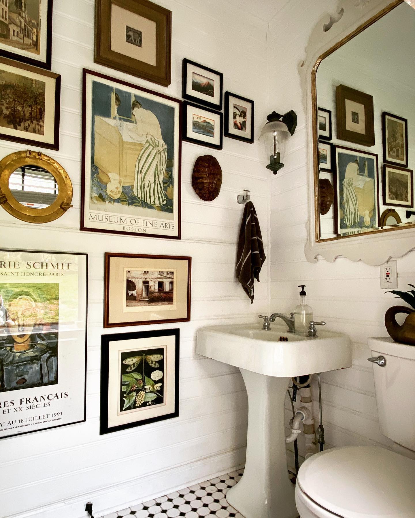 bathroom gallery wall