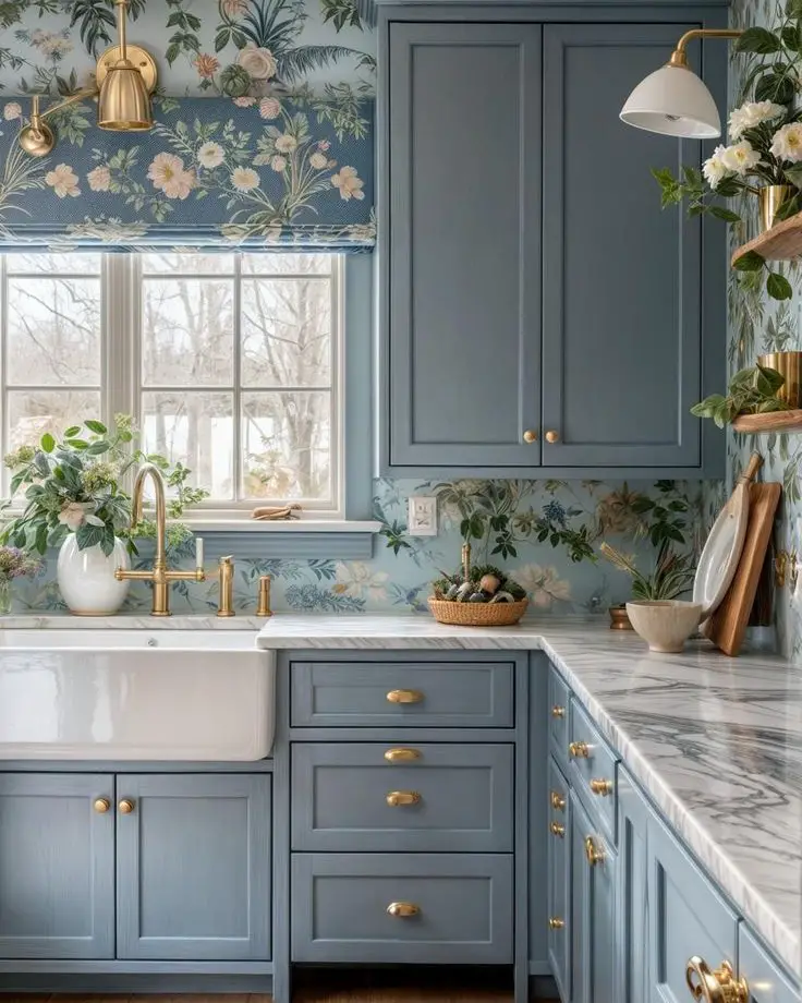 blue dining room decor