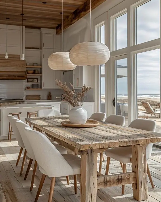 beach style dining room