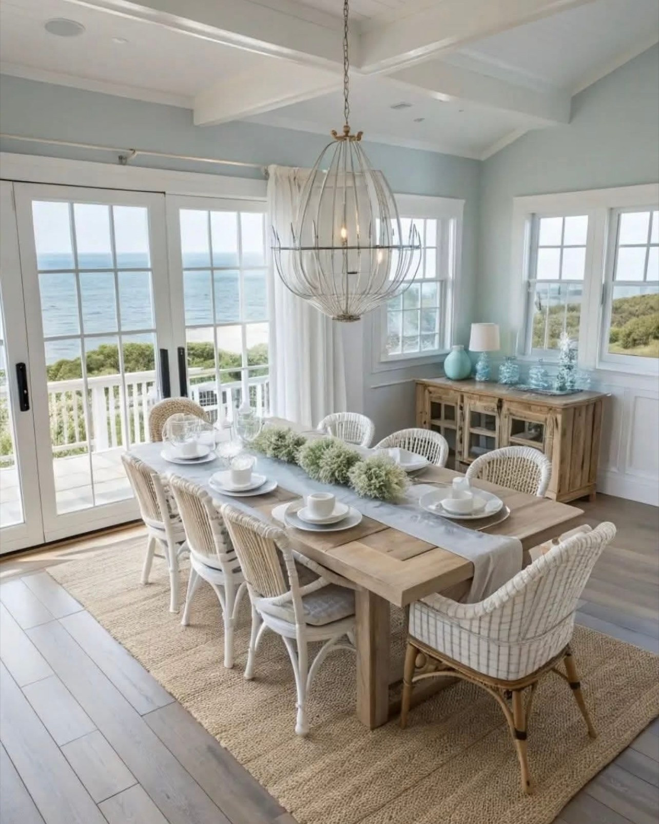 beach style dining room