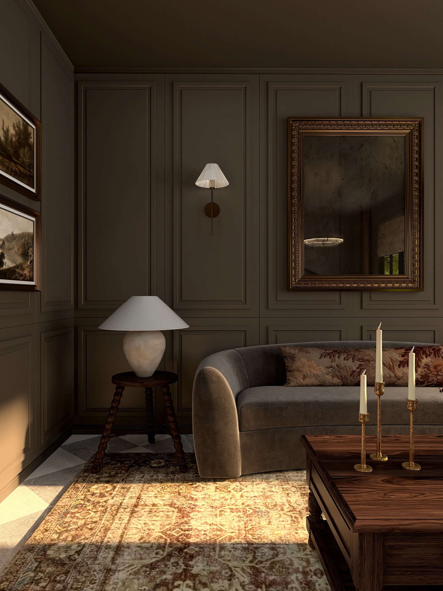 dark moody dining room