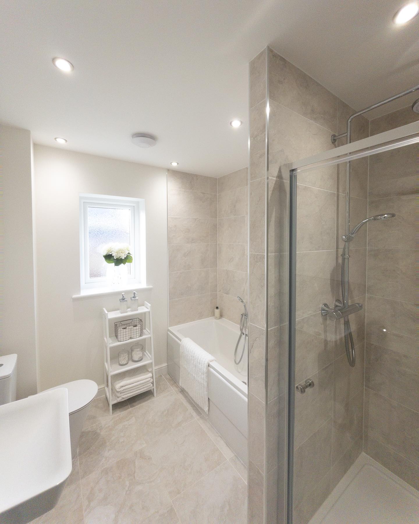 bathroom ladder shelf styling