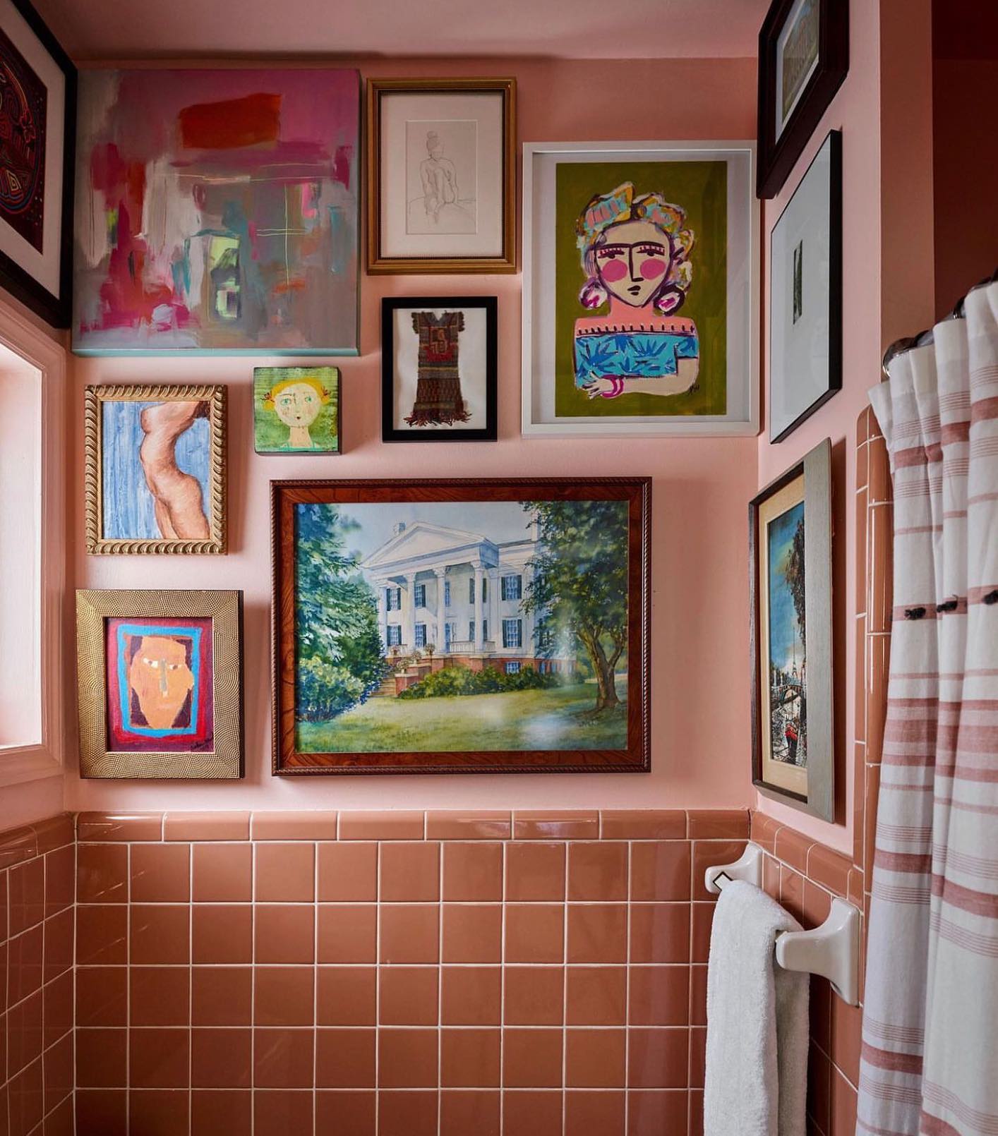 bathroom gallery wall